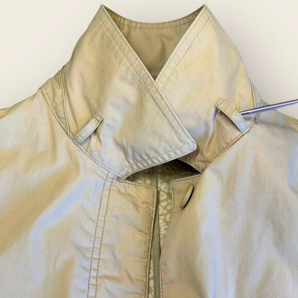 Gap Vintage Y2K Cotton Lightweight Button Up Trench Coat Lined Size M Neutral - Picture 6 of 15